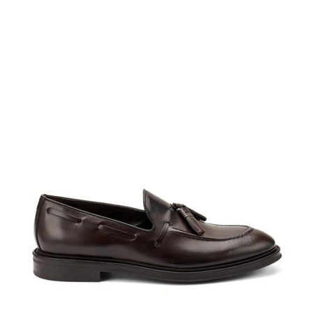 Frau mocassini uomo in pelle nero con nappine 71L2