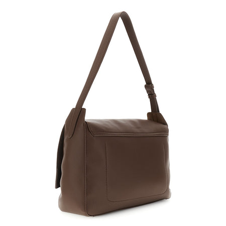 BORSA MORBIDA SFODERATA CON PATTINA IN MATERIALE SINTETICO EFFETTO PELLE GRANOSO