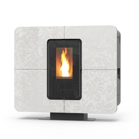 Thermorossi Termostufa a Pellet SlimQuadro Idra Cristallo 14,3 kW