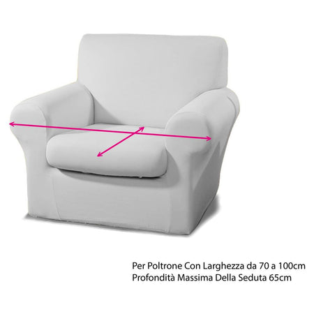 Copripoltrona Elasticizzato Antimacchia Modello Magic Panna