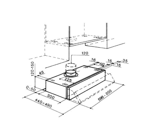 Faber 152 SRM LG A90 Smile Cappa ad incasso cm. 90 - grigio chiaro