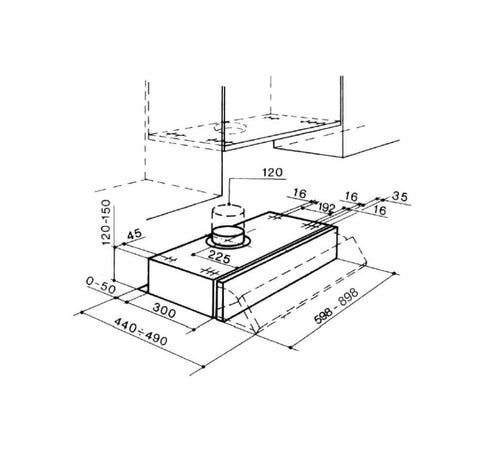 Faber 152 SRM LG A60 Smile Cappa ad incasso cm. 60 - grigio chiaro