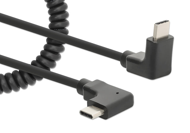 Cavo di Ricarica USB-C&trade a USB-C&trade 1m Spiralato Nero