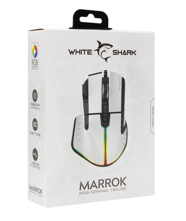 Mouse Gaming RGB USB 12000 dpi 9 Tasti Bianco Marrok