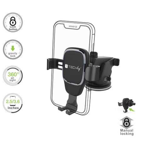 Supporto Universale da Auto per Smartphone con Sistema a Gravità