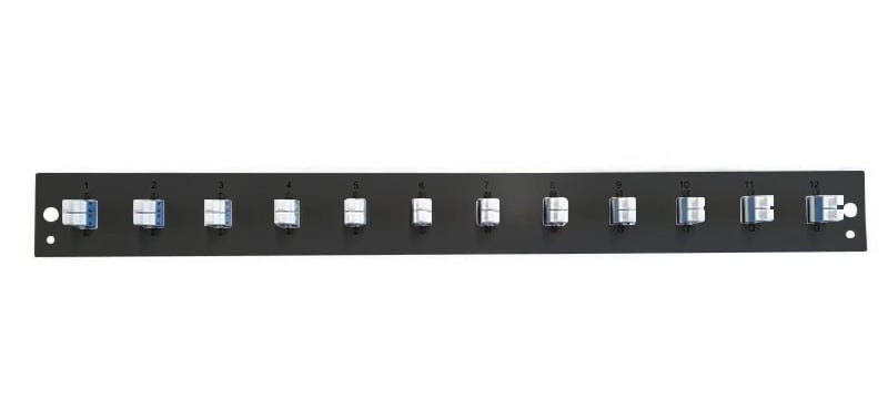Pannello Frontale per Cassetto Ottico 1U 12 LC Duplex OS2 Nero
