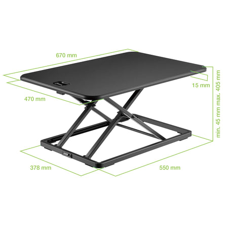 Convertitore da Scrivania In Piedi Postazione di Lavoro Sit Stand Ultra Slim Altezza Regolabile