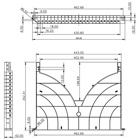 Mensola Gestione Cavi su Rack 19'' 24 Porte P.600 mm