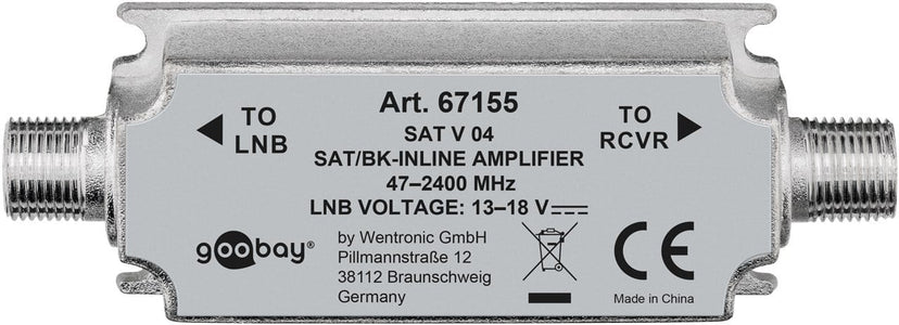 Amplificatore in Linea per Antenna SAT/BK 47 MHz - 2400 MHz