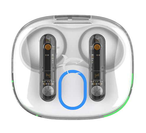 Auricolari Wireless Bluetooth v5.3 Custodia di Ricarica con Display Bianco