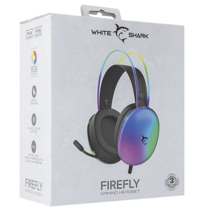 Cuffia Gaming Stereo con Microfono e Illuminazione RGB su Cuffie e Archetto Nero FIREFLY