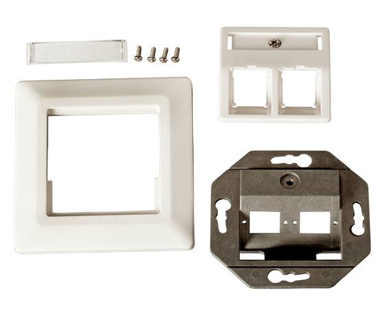 Presa a Muro per 2 Adattatori in Fibra Ottica E2000®simplex SC simplex o LC duplex