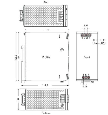 Alimentatore su Guida DIN 48V 5A 240W
