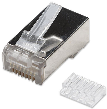 Plug Modulari RJ45 Cat6 con Slitta per Cavo Flessibile STP