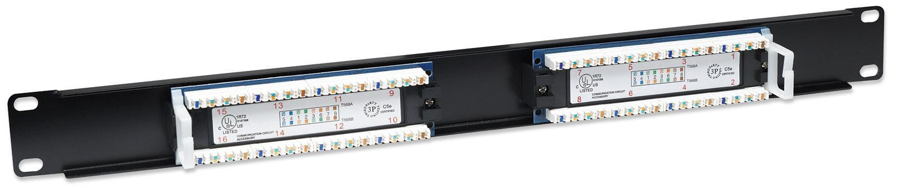 Pannello Patch UTP 16 posti RJ45 cat. 5E