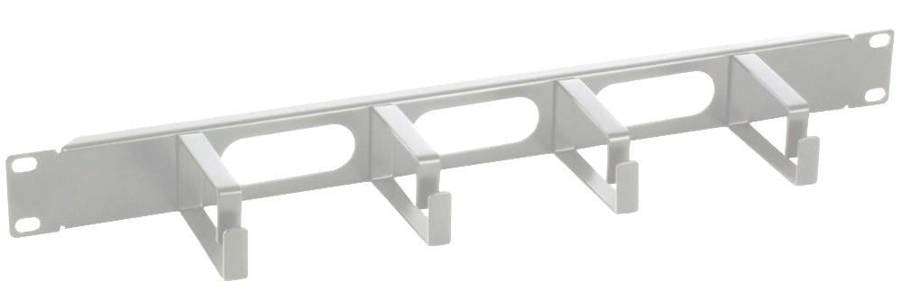 Pannello Passacavi 4 Anelli Lunghi 3 Fori 1U Grigio