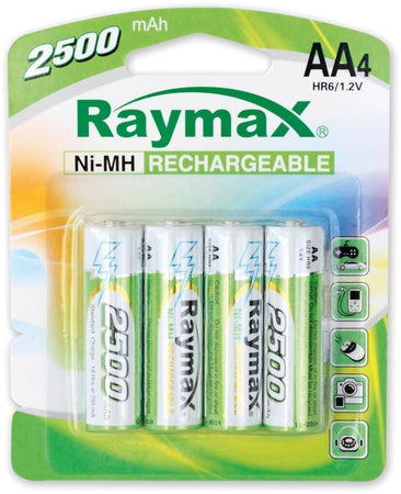 Blister 4 Batterie Ricaricabili Stilo AA 2500 mAh