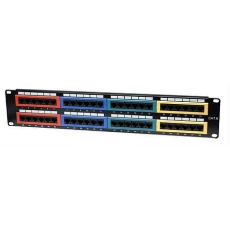 Pannello Patch UTP 48 Porte Cat.6 Codifica Colorata