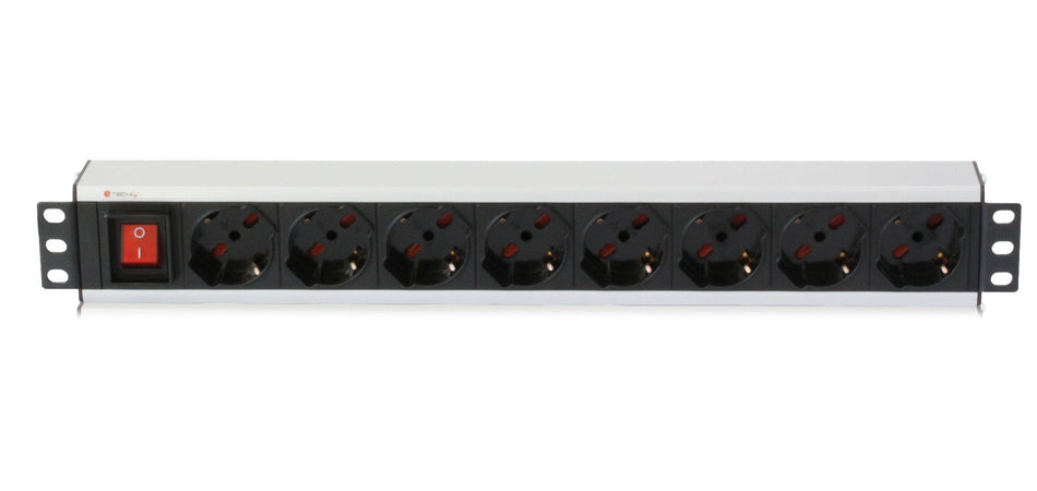 Multipresa 8 Posti da Rack 19'' con Interruttore Spina Italiana 1,5U