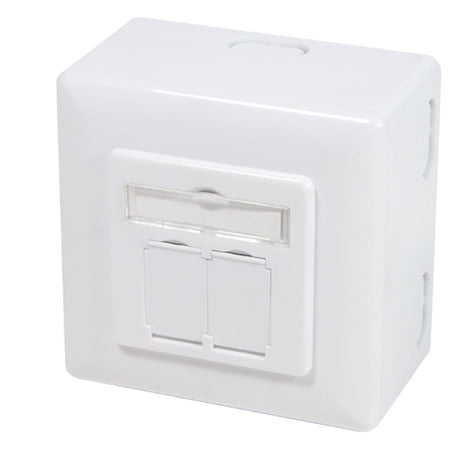 Presa a Muro Esterna 2xRJ45 Cat.6 FTP Bianca da incasso