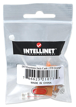 Frutto Keystone RJ45 Cat.6 UTP non schermato Arancione