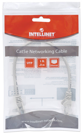 Cavo di rete Patch in Rame Cat. 5e Grigio UTP 0,3 m