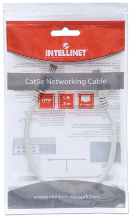 Cavo di rete Patch in Rame Cat. 5e Bianco UTP 0,3 m