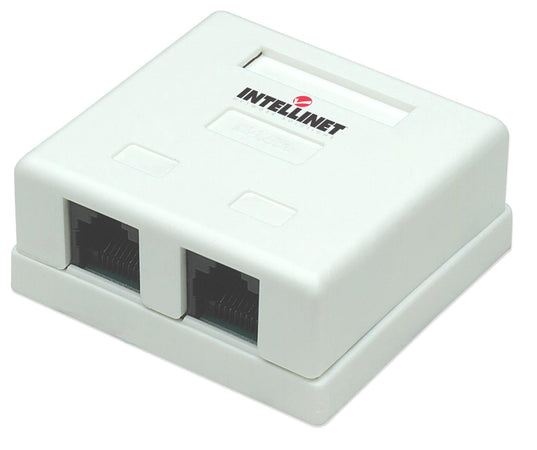 Presa a Muro con 2 Frutti RJ45 Cat. 5E UTP Beige