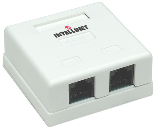 Presa a Muro con 2 Frutti RJ45 Cat. 5E UTP Beige