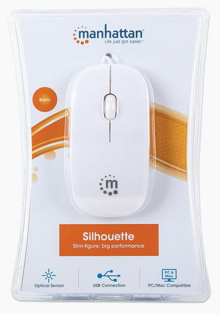 Mini Mouse Ottico USB Silhouette Cavo 1,2m Bianco