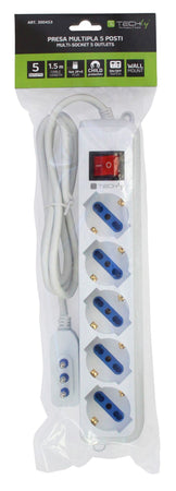 Multipresa 5 Posti Italiana Bipasso / Schuko Spina Angolata