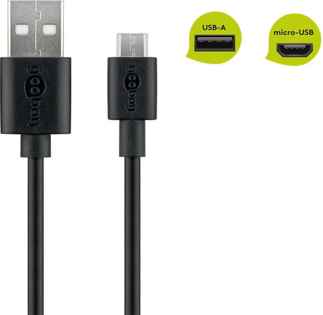 Cavo USB 2.0 Spiralato A maschio/microB 5 pin maschio 1m Nero