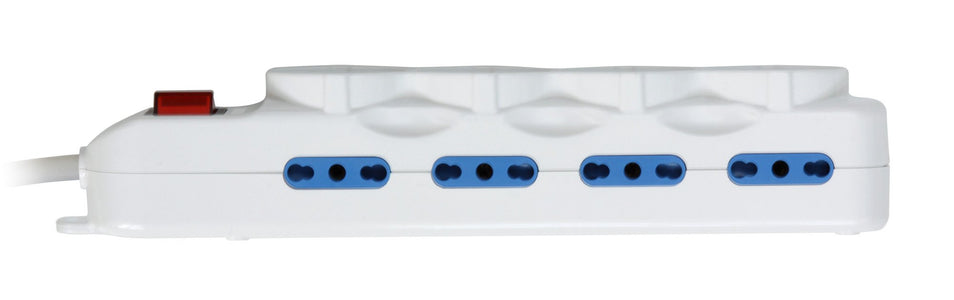 Multipresa 8 Posti Italiana Bipasso / 4 Schuko con Interruttore