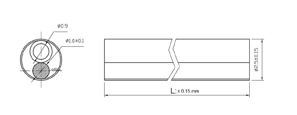 Coprigiunto Manicotto Termorestringente per Fibra Ottica 45mm