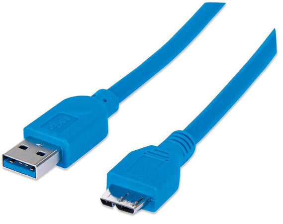 Cavo USB 3.0 SuperSpeed A/Micro B M/M 1 m Blu in Blister