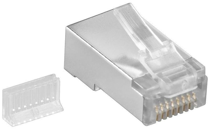 Plug Cat. 5E RJ45 per Cavo Tondo STP con Inseritore