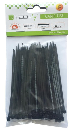 Fascette Fermacavi Autobloccanti 100x2,5mm in Nylon 100pz Nero