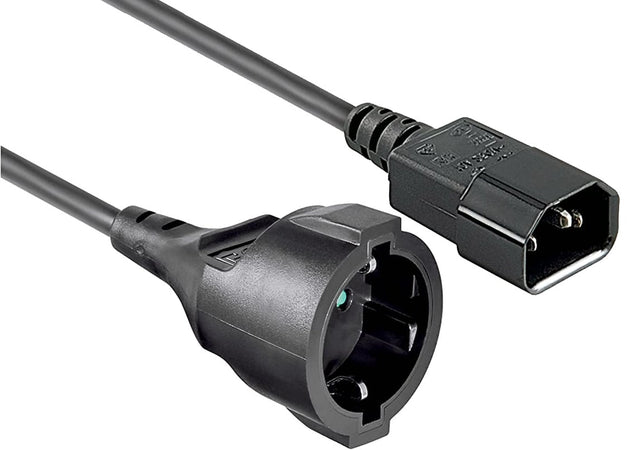 Cavo di Alimentazione VDE C14 Maschio / Schuko Femmina 1,5m Nero
