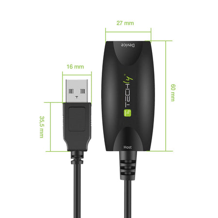 Cavo Prolunga Attivo USB3.0 SuperSpeed 5Gbps 5m Nero