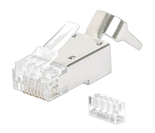 Confezione 50 Plug RJ45 STP per Cavo Rigido Flessibile Cat.6A STP
