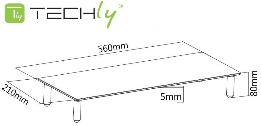 Ripiano Universale in Vetro Trasparente per Monitor Laptop Notebook