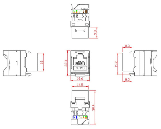 Frutto Keystone RJ45 Cat.6 UTP Tooless