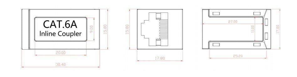 Accoppiatore Cat.6A 10GE RJ45 STP