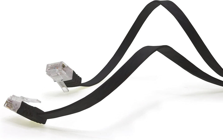 Cavo di Rete Patch Flat in Rame Cat.6A UTP 2m Nero