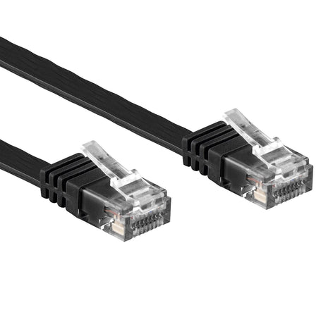 Cavo di Rete Patch Flat in Rame Cat.6A UTP 7,5m Nero
