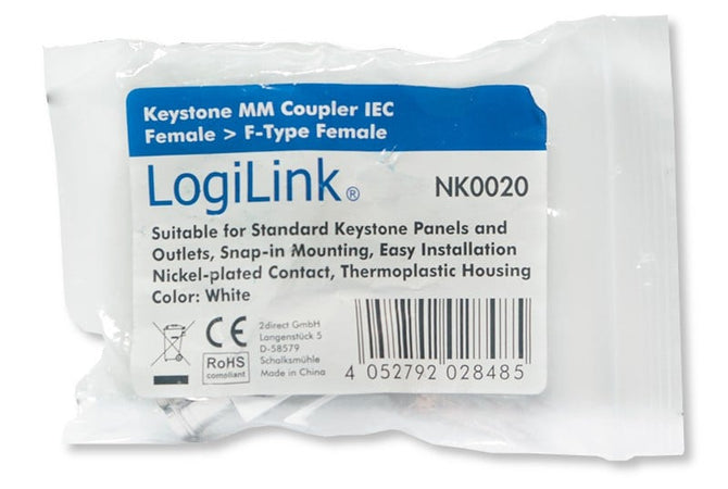 Adattatore Keystone IEC Femmina a F Femmina