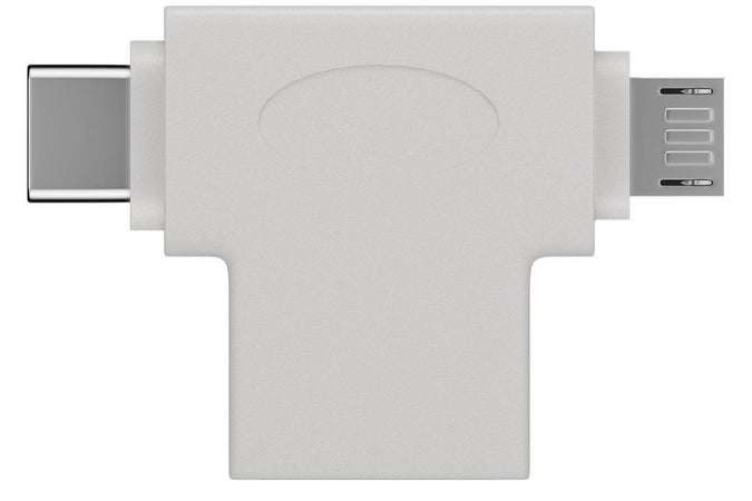 Adattatore a T USB-A, Micro-B e USB-C&trade Bianco