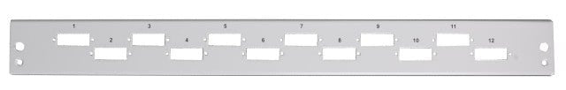 Pannello di distribuzione 12 bussole SC Duplex / LC Quad 1U Grigio