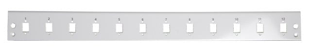 Pannello di distribuzione 12 bussole SC Simplex / LC Duplex 1U Grigio