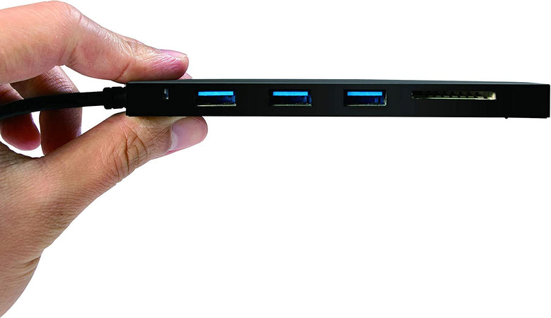Hub USB-C SuperSpeed 3 Porte USB3.0 A Femmina con Card Reader Nero